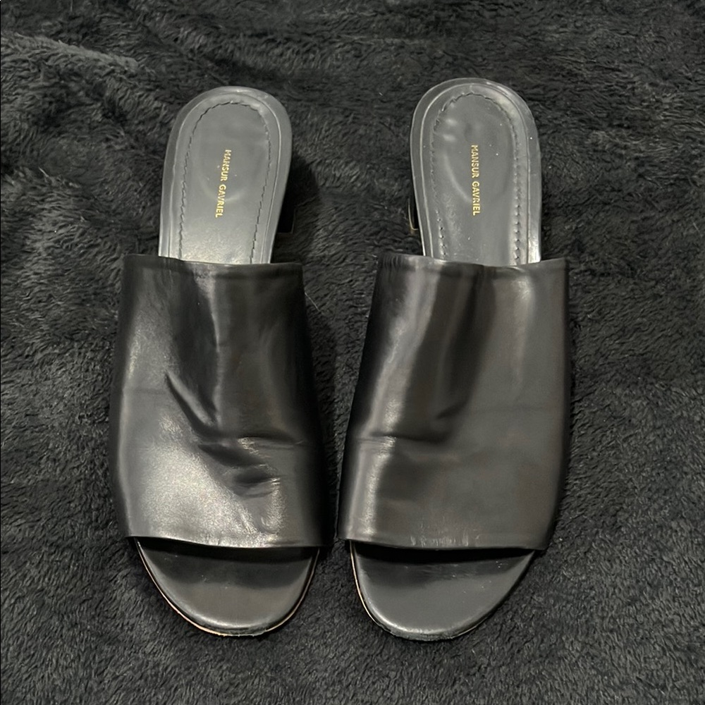 Mansur Gavriel Black Mules Sleek Minimalist Design